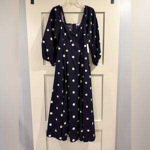 Navy Polka Dot Maxi Dress
